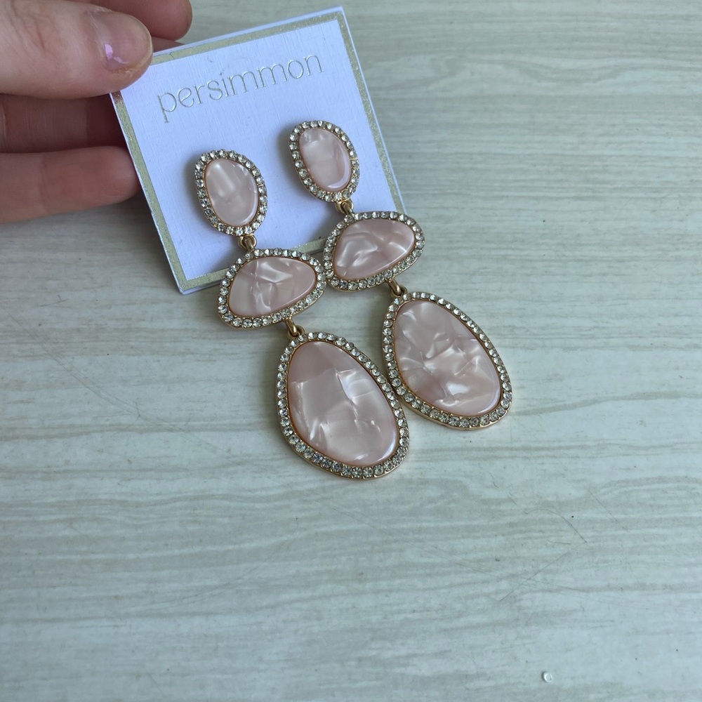 Persimmon Drop Stone Earing